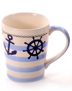 Hrnek námořnický s modrými proužky keramika 250ml