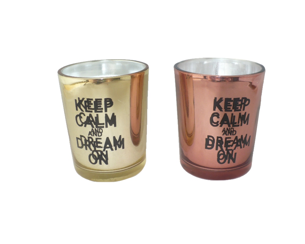 Svíčka s nápisem Keep calm and dream on