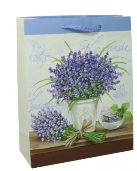 Dárková taška levandulové zátiší 26x10x32cm