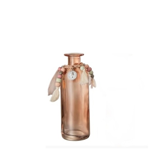 Váza boho styl s ozdobným řetízkem 16 cm