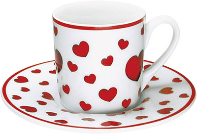 Šálek s podšálkem espresso srdíčka 85ml