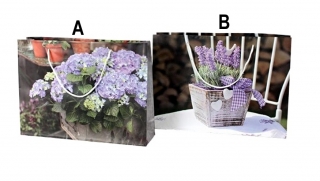 Dárková taška květiny 2 druhy 24,5x34,5x8,5cm