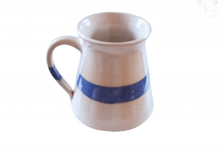 Hrnek bílý s modrým pruhem 300ml keramika