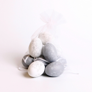 Balení velikonočních vajíček bílá/šedá 12ks