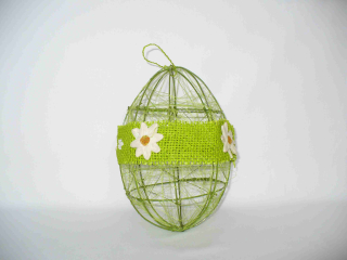 Velikonoční dekorace vejce drátěné zelené