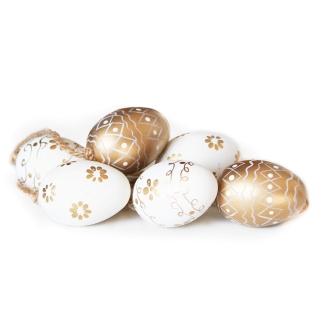Vajíčka bílo-zlatá velikonoční 12ks