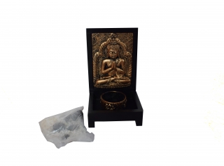 Stojánek na čajovou svíčku Buddha zlatý