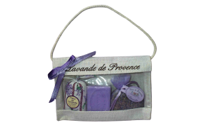 Dárkový set Lavande de Provence ve vyšívané jutové taštičce