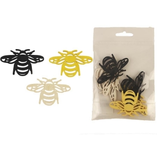 Dekorační dřevěné včely 6ks/bal mix druhů
