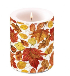 Svíčka maxi podzimní listy 10x12 cm